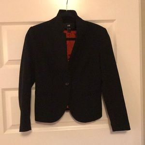 Black classic blazer with red lining